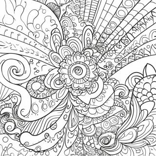 Psykedeliska estetiska mönster färgläggningssida | Estetisk Trippy målarbild
