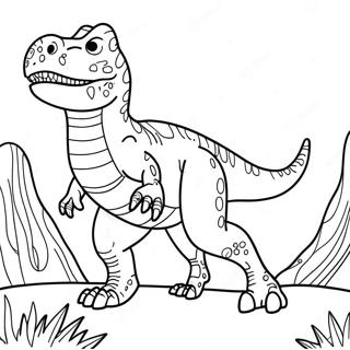 Giganotosaurus Ropande Målarbild | Giganotosaurus målarbild