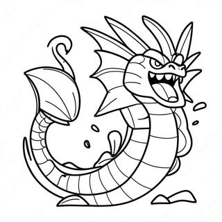 Arg Gyarados Målarbild | Gyarados målarbild
