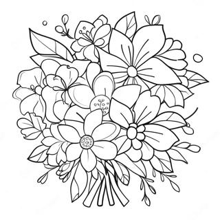 Vacker Blomsterbukett Målarbild | Blomma Mors Dag målarbild