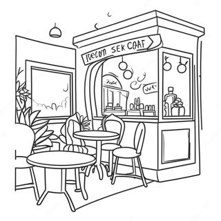 Mysigt Café Scen Målarbild | Café målarbild