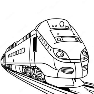 Färgglatt Amtrak Tåg i Rörelse Målarbild | Amtrak Tåg målarbild