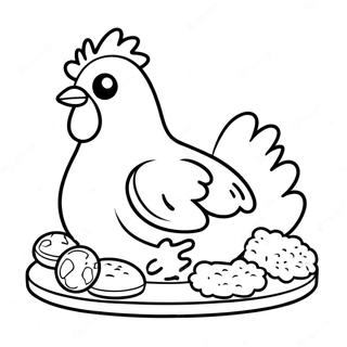 Kycklingnugget Målarbild | Kyckling Nugget målarbild