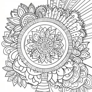 God Stämning Fridfull Mandala Färgläggningssida | Bra Stämning målarbild