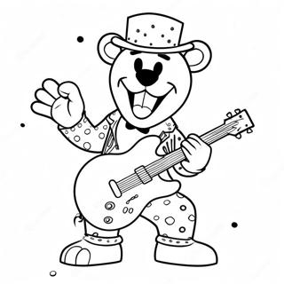 Glamrock Freddy på konsert färgläggningssida | Glamrock Freddy målarbild