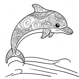Lisa Frank Färgglad Delfin Målarbild