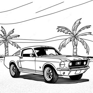 Klassisk Mustangbil Målarbild | Mustang Bil målarbild