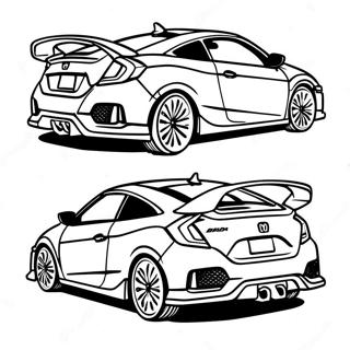 Honda Civic Sportbil Målarbild | Honda målarbild