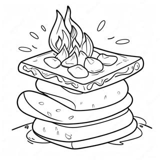S'more färgläggningssida | Smore målarbild