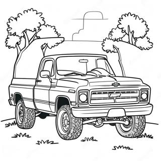 Chevy-lastbil färgläggningssida | Chevy Lastbil målarbild