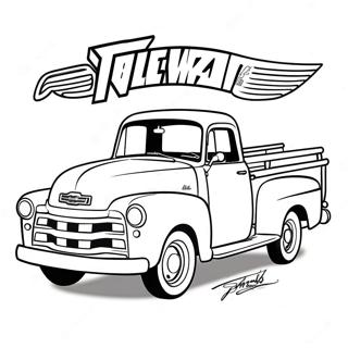 Klassisk Chevy-lastbil färgläggningssida | Chevy Lastbil målarbild