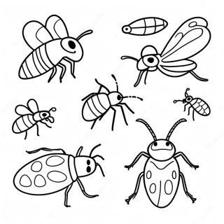 Insekter färgläggningssida | Insekter målarbild