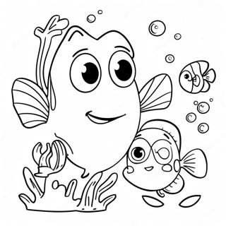 Söt Dory och vänner färgläggningssida | Dory målarbild