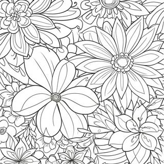 Färdiga Blommor Färgläggningssida | Färdiga Blommor målarbild