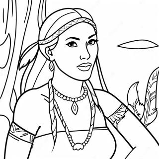 Pocahontas färgläggningssida | Pocahontas målarbild