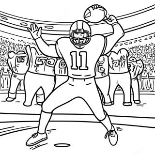 Spännande Superbowl Spelscen Färgläggningssida | Superbowl målarbild