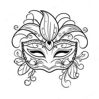 Vibrant Mardi Gras-mask färgläggningssida | Louisiana målarbild