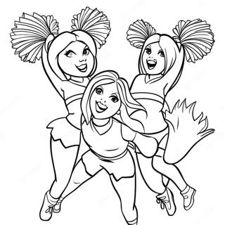 LA Rams-cheerleaders i aktion färgläggningssida | LA Rams målarbild