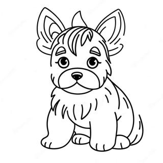 Yorkie-valp färgläggningssida | Yorkshireterrier målarbild