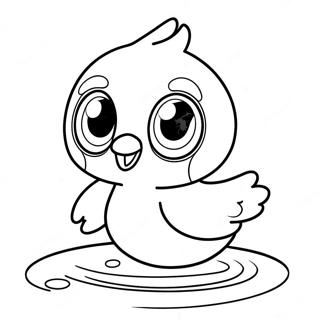 Söt Piplup simmande färgläggningssida | Piplup målarbild