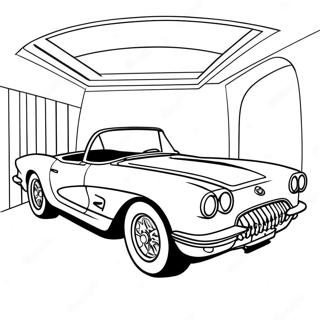 Klassisk Corvette Cabriolet Målarbild | Corvette målarbild