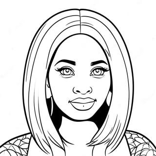 Nicki Minaj med Färgglatt Hår Målarbild | Nicki Minaj målarbild