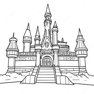Färgglad Legoland Slott Målarbild | Legoland målarbild