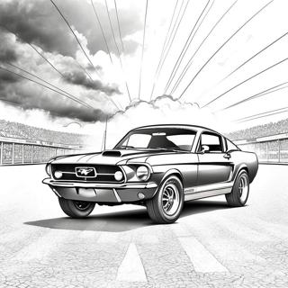 Klassisk Mustang i Ett Lopp Målarbild | Mustang målarbild