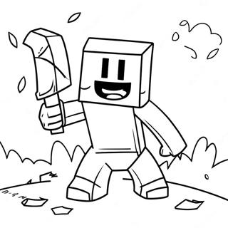 Herobrine med Creeper Färgläggningssida | Herobrine målarbild