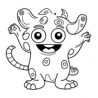 Roliga monsterkaraktärer färgläggningssida | Tokig målarbild
