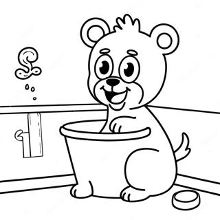 Potty träning rolig färgläggningssida | Toaletträning målarbild