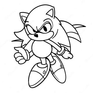 Färgläggningssida för Sonic Silver i aktion | Sonic Silver målarbild