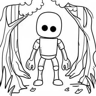 Skrämmande Enderman i skogen färgläggningssida | Enderman målarbild