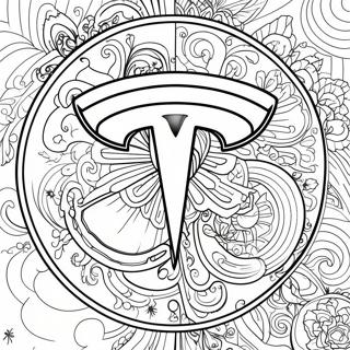 Tesla Logotyp Målarbild | Tesla målarbild