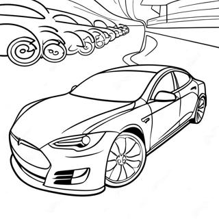 Tesla Model S Racing Målarbild | Tesla målarbild