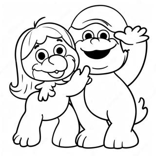 Elmo och Abby Rolig Målarbild | Elmo och Abby målarbild
