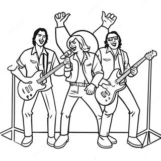 Rock och roll band på scen färgläggningssida | Rock and Roll målarbild