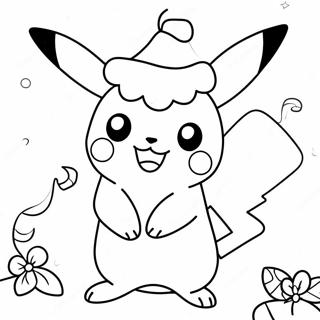Pikachu julfärgläggningssida | Pikachu Jul målarbild