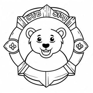 Cub Scout Logotyp Färgläggningssida | Cub Scout målarbild
