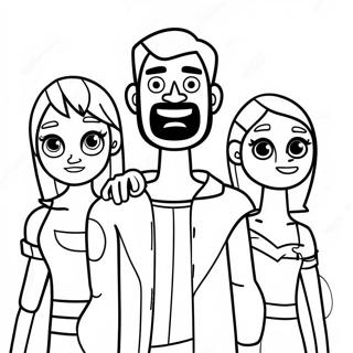 Total Drama Målarbok | Total Drama målarbild