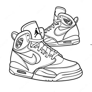 Air Jordan-sneakers i aktion färgläggningssida | Air Jordan målarbild