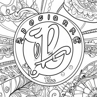 Dodgers-logotyp färgläggningssida | Dodgers målarbild