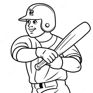 Dodgers-spelare svingar bat färgläggningssida | Dodgers målarbild