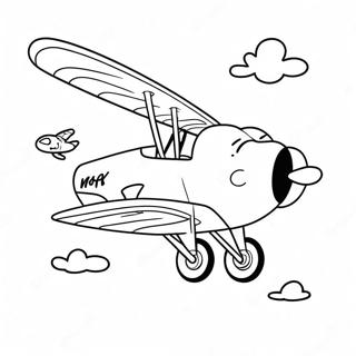 Snoopy flyger sitt röda plan målarbild | Snoopy målarbild