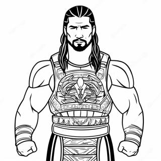 Roman Reigns Champion Pose Målarbild | Roman Reigns målarbild