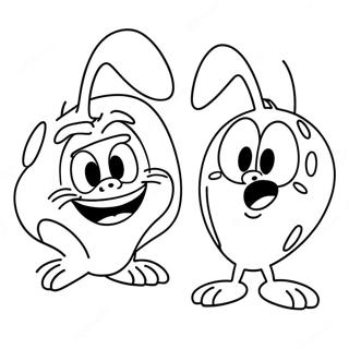 Ren och Stimpy roliga ansikten målarbok | Ren och Stimpy målarbild