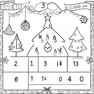 Jul Nedräkningskalender Målarbild | Julnedräkning målarbild