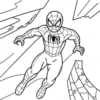 Färgläggningssida med Spiderman i Rymden Bland Oss | Spindelmannen Bland Oss målarbild