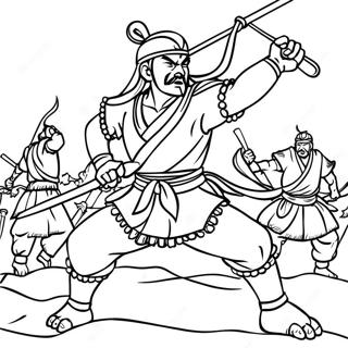 Mitsuri i stridsställning färgläggningssida | Demon Slayer Mitsuri målarbild