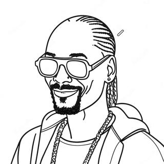 Färgläggningssida med Snoop Dogg med Coola Solglasögon | Snoop Dogg målarbild